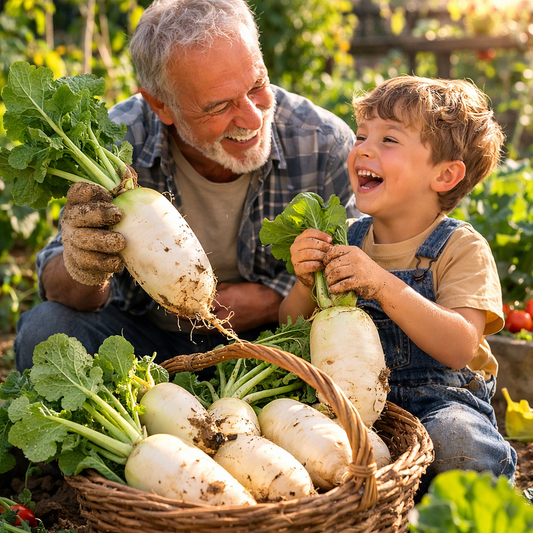 1000+ Snow Pearl Turnip Seeds Sweet White Non-GMO Easy Grow High Yield