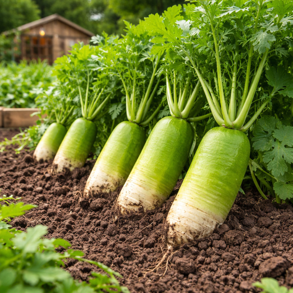 Green Radish Seeds 150+ Asian Daikon Non-GMO Crisp Sweet Easy Grow