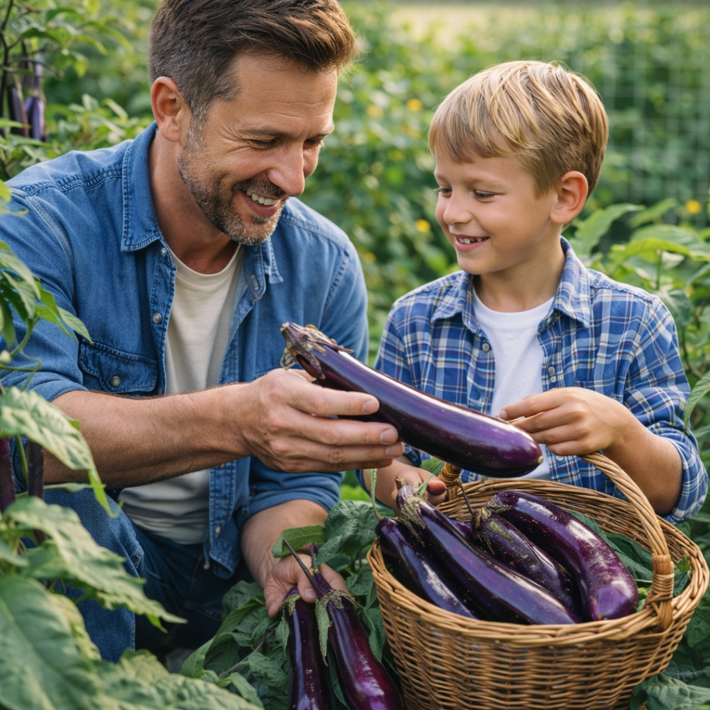 Atlas Midnight Velvet Long Asian Eggplant Seeds Non-GMO Garden Favorite – Tender Purple Eggplant – Easy to Grow