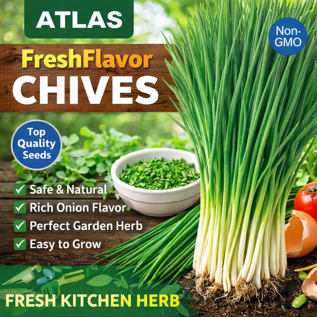 ATLAS FreshFlavor Chives Seeds – Non-GMO Kitchen Garden Herb