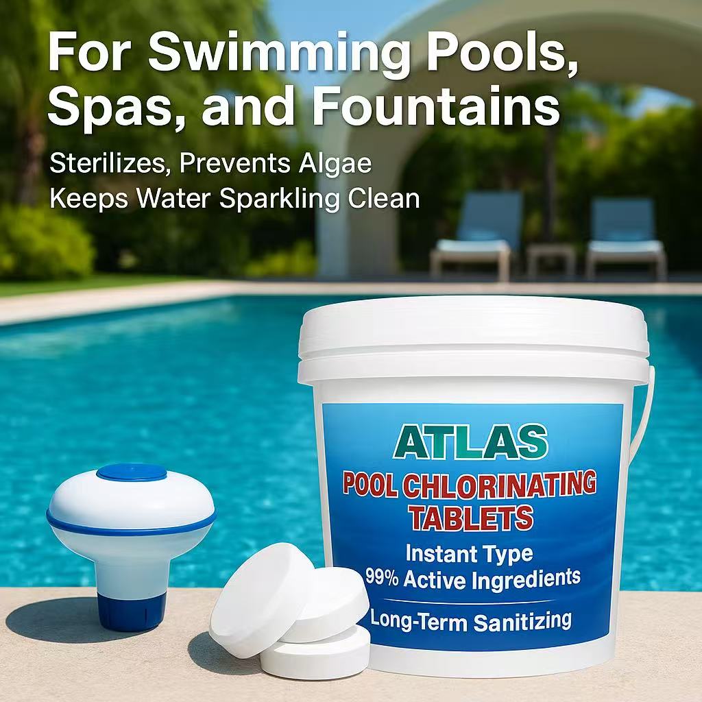 Atlas Pool Chlorine Tablets – 3 Inch Slow Dissolving Chlorinating Tabs