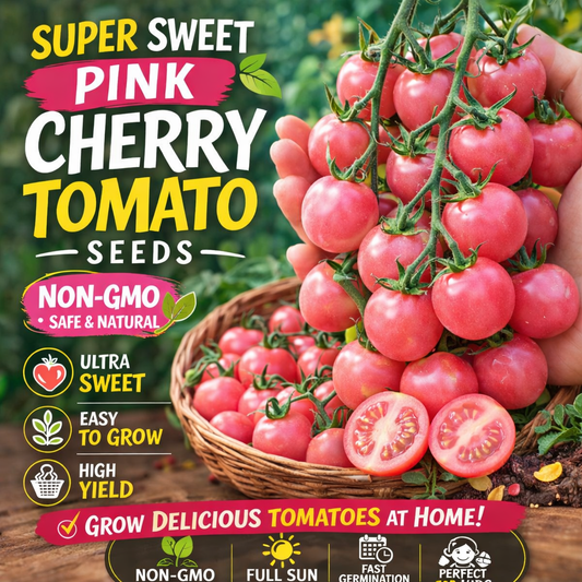 Super Sweet Pink Cherry Tomato Seeds – Non-GMO Garden Snack Tomato