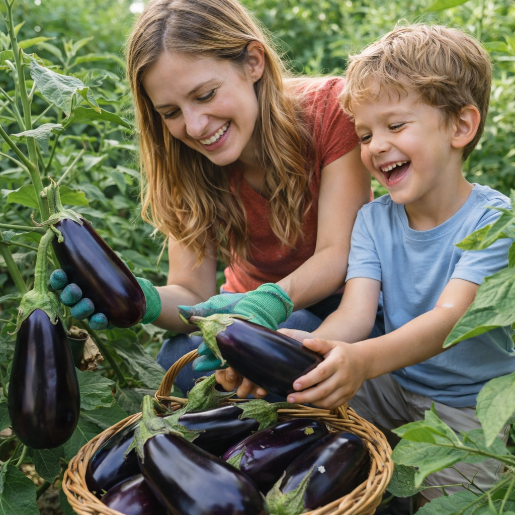 Atlas Midnight Silk Asian Eggplant Seeds – Premium Non-GMO Tender Garden Variety