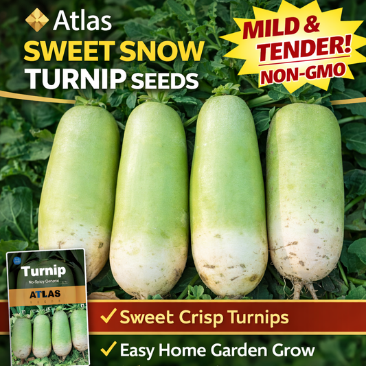 Chinese Green Radish Seeds 500+ Sweet Crisp Non-GMO Easy Grow High Yield