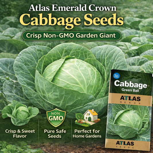 Emerald Ball Cabbage – Premium Non-GMO Garden Seeds 1000+