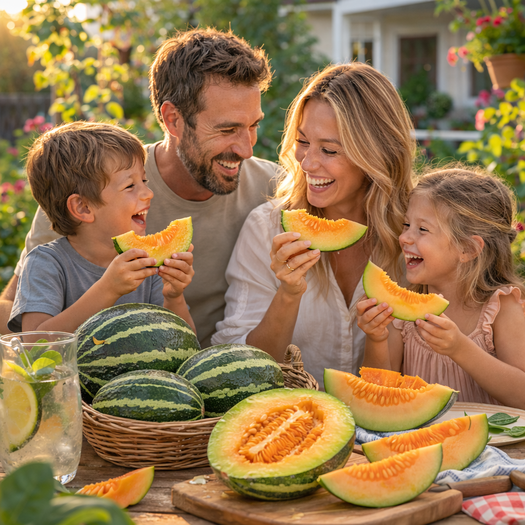 Super Sweet Striped Garden Melon Seeds – Non-GMO Rare Home Garden Melon