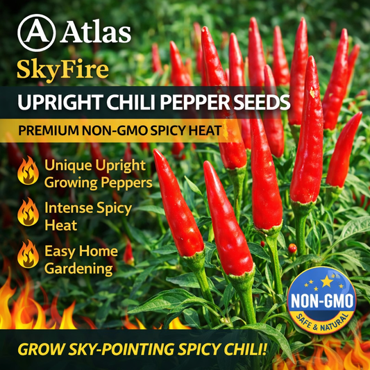 Atlas SkyFire Upright Chili Pepper Seeds  Premium Non-GMO Hot Pepper