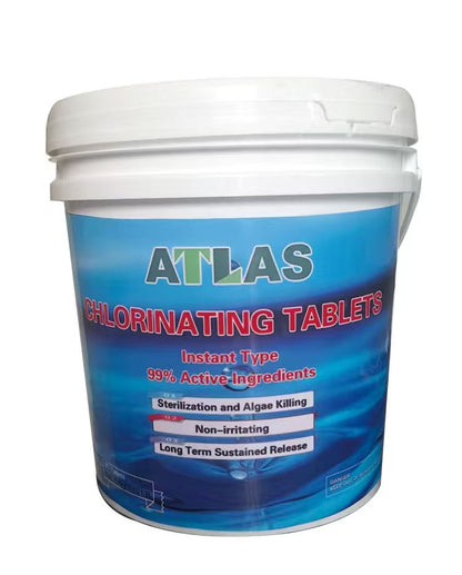 Atlas Pool Chlorine Tablets – 3 Inch Slow Dissolving Chlorinating Tabs