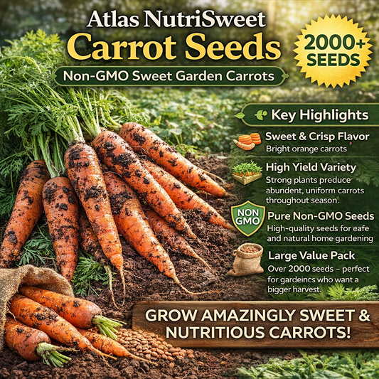 NutriSweet Carrot Seeds – Non-GMO Sweet Garden Carrots 2000+ Seeds