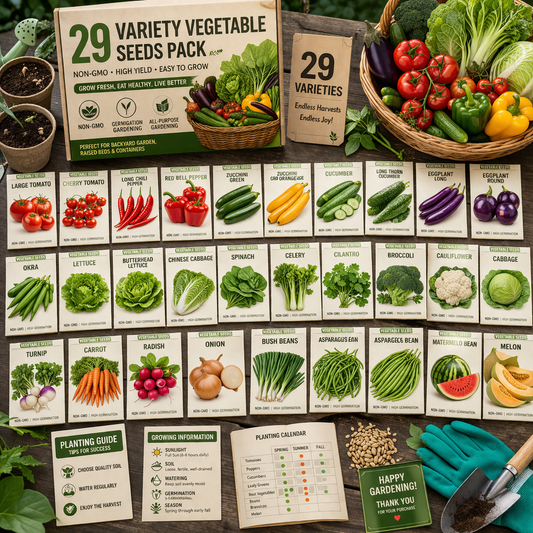 29 Varieties Atlas Vegetable Seeds Survival Garden Kit - Over 50,000 Seeds