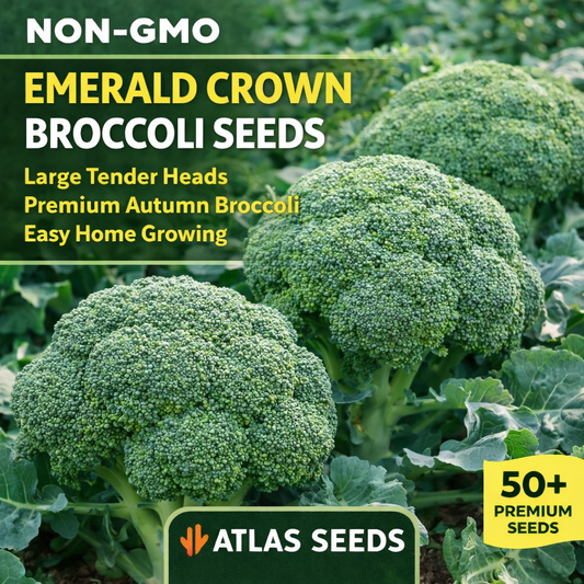 Merald Crown Broccoli Seeds 1000+ Non-GMO Large Heads EasyGrow