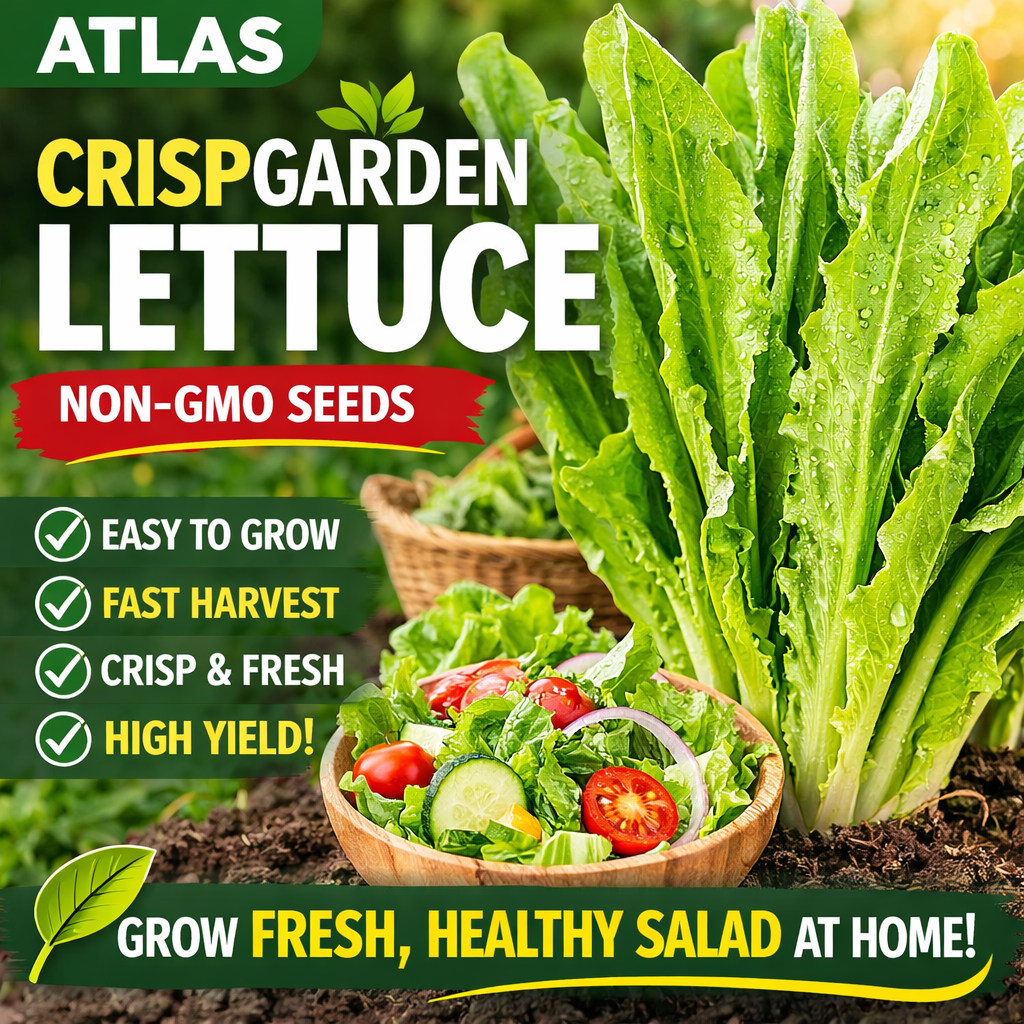 ATLAS CrispGarden Lettuce Seeds – Non-GMO Fresh Garden Salad Greens