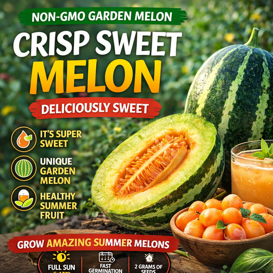 Super Sweet Striped Garden Melon Seeds – Non-GMO Rare Home Garden Melon