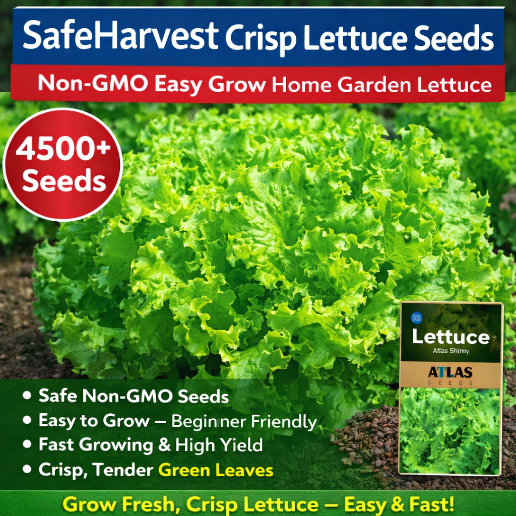 SafeHarvest Crisp Lettuce Seeds 4500+ Non-GMO Easy Grow Home Garden Variety