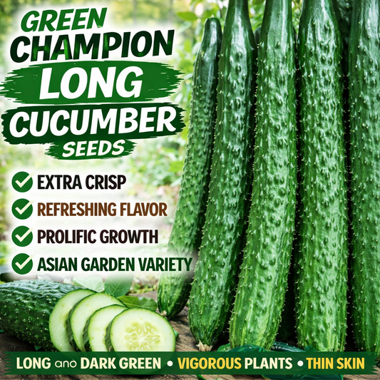 Cucumber Seeds 100+ Non-GMO Crisp Long Green Easy Grow Garden
