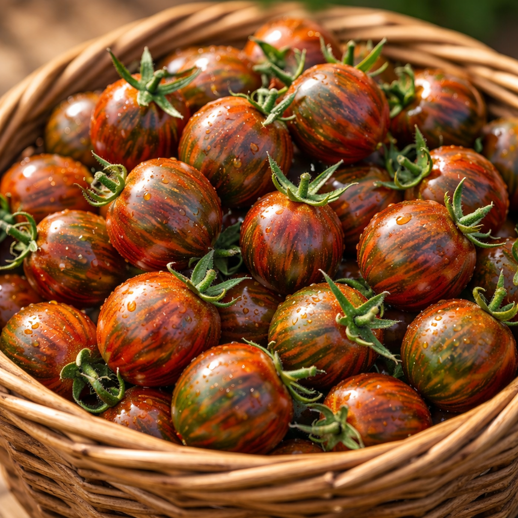 Black Striped Cherry Tomato Seeds 100+ Non-GMO Heirloom Sweet High Yield